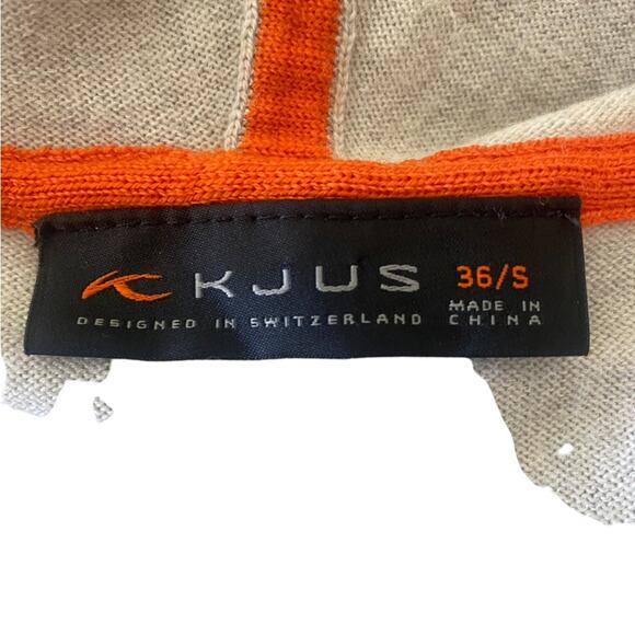 Kjus CELERINA Hooded Merino Wool Long Sleeve Pullover Sweater size 36/Small Gray - Picture 9 of 9